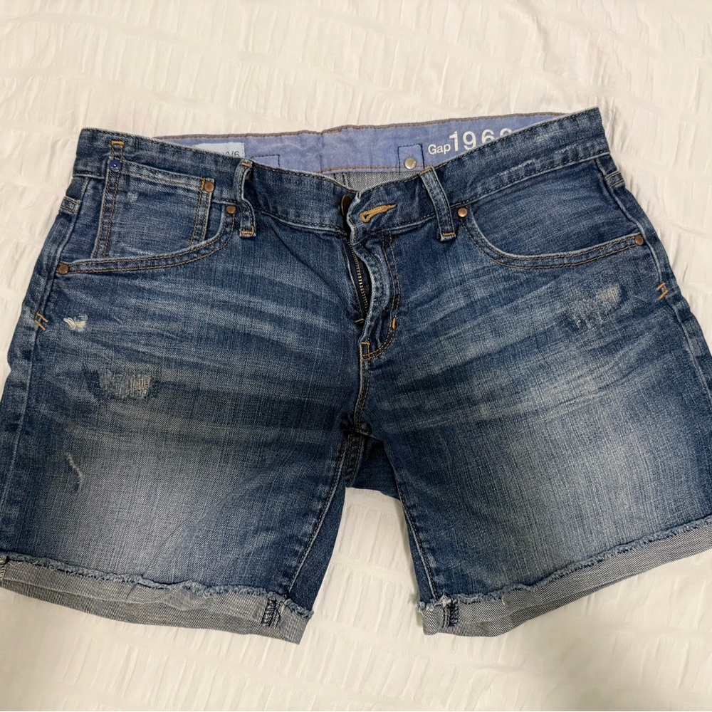 GAP Women's Distressed Blue Jean Shorts